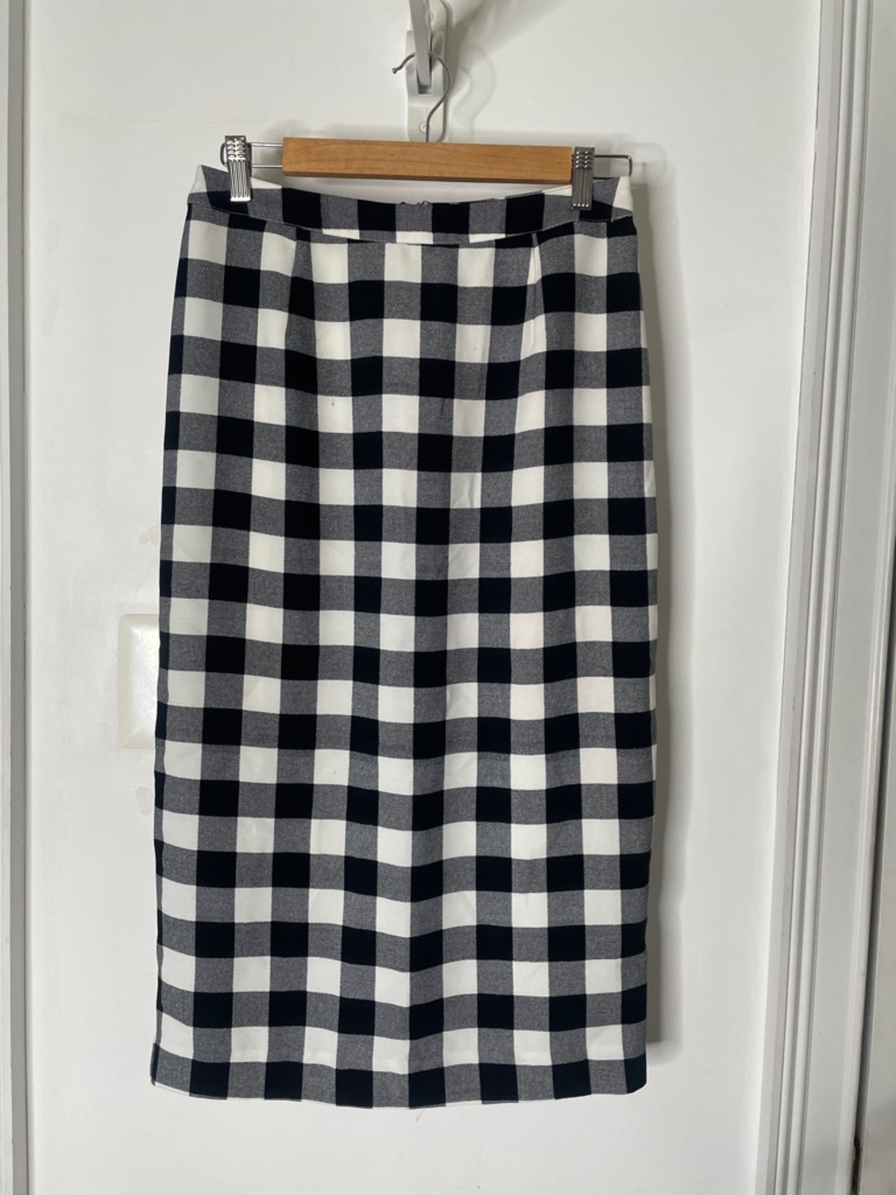 WhoWhatWear Black and White Check, Buffalo Plaid Women's Skirt